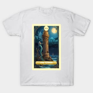 The Tower Card From the Light Mermaid Tarot Deck. T-Shirt